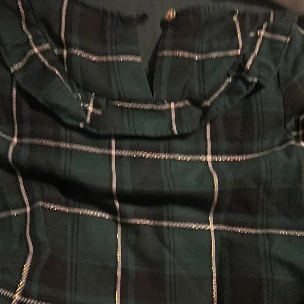 Carter's Green Checkered Ruffle Top